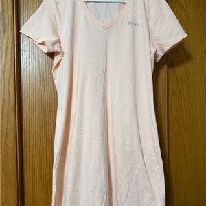 DKNY Pale Peach V-Neck Midi Dress